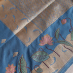Banarasi Silk Butidar Saree in Steel Blue