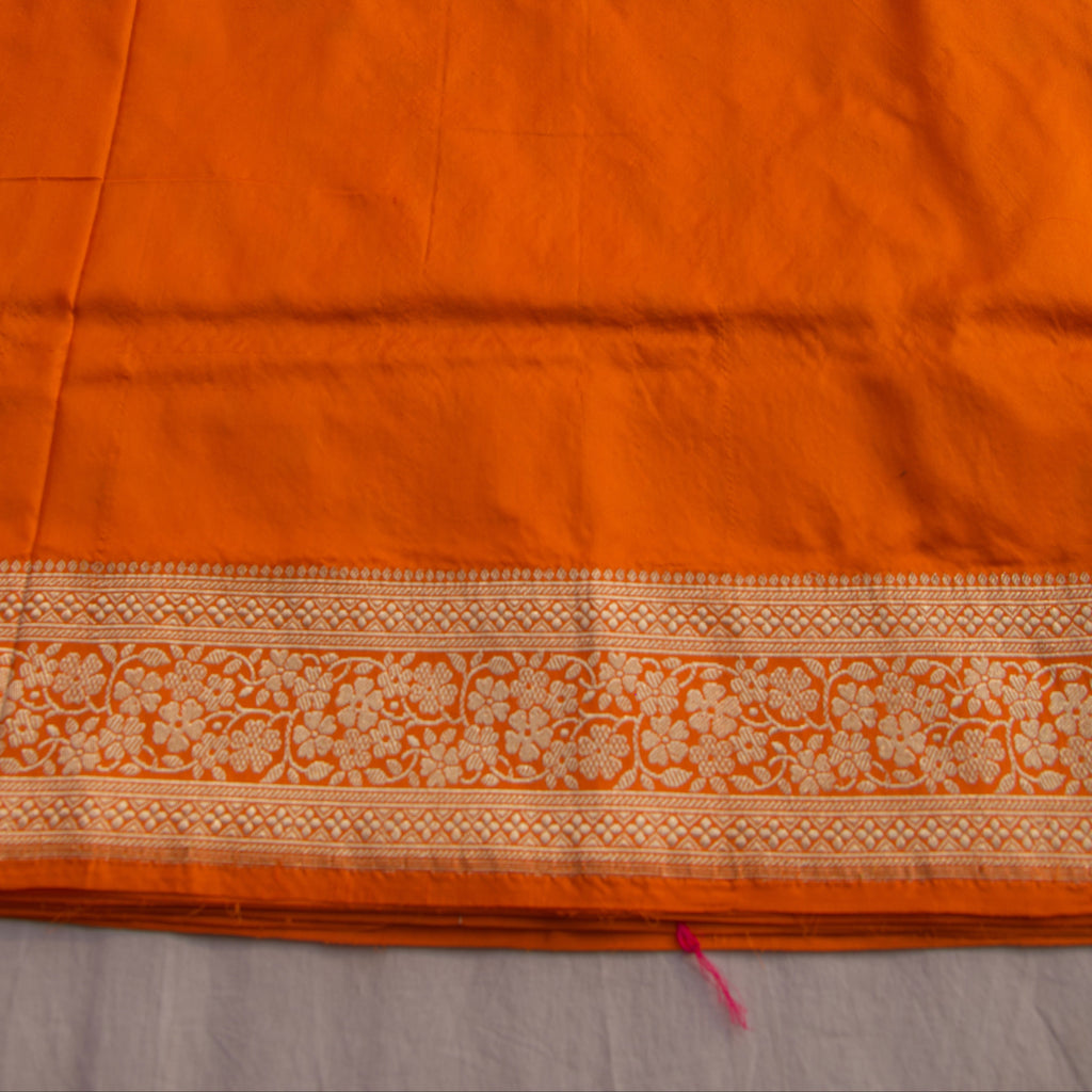 Banarasi Silk Butidar Saree in Orange