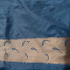 Steel Blue Butidar Banarasi Silk Saree, craft and fabric detail