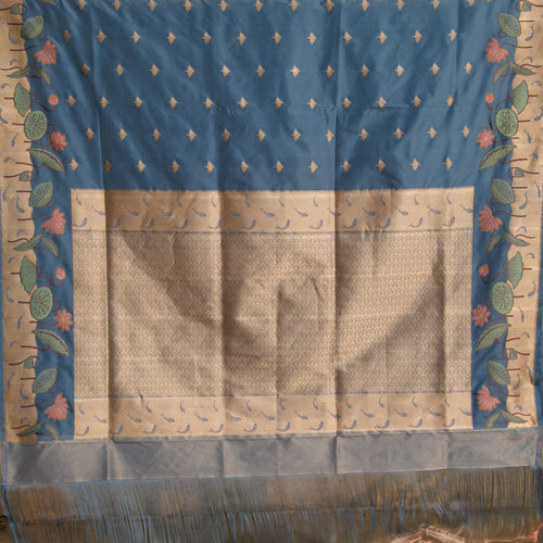 Banarasi Silk Butidar Saree in Steel Blue
