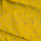 Lemon Yellow Butidar Banarasi Silk Saree, draped view