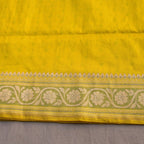 Lemon Yellow Butidar Banarasi Silk Saree, craft and fabric detail