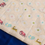 Ivory Jaal Banarasi Silk Saree, craft and fabric detail