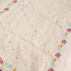Ivory Jaal Banarasi Silk Saree, draped view