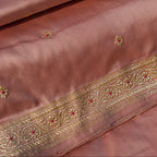 Blush Pink Butidar Banarasi Silk Saree, fabric close-up