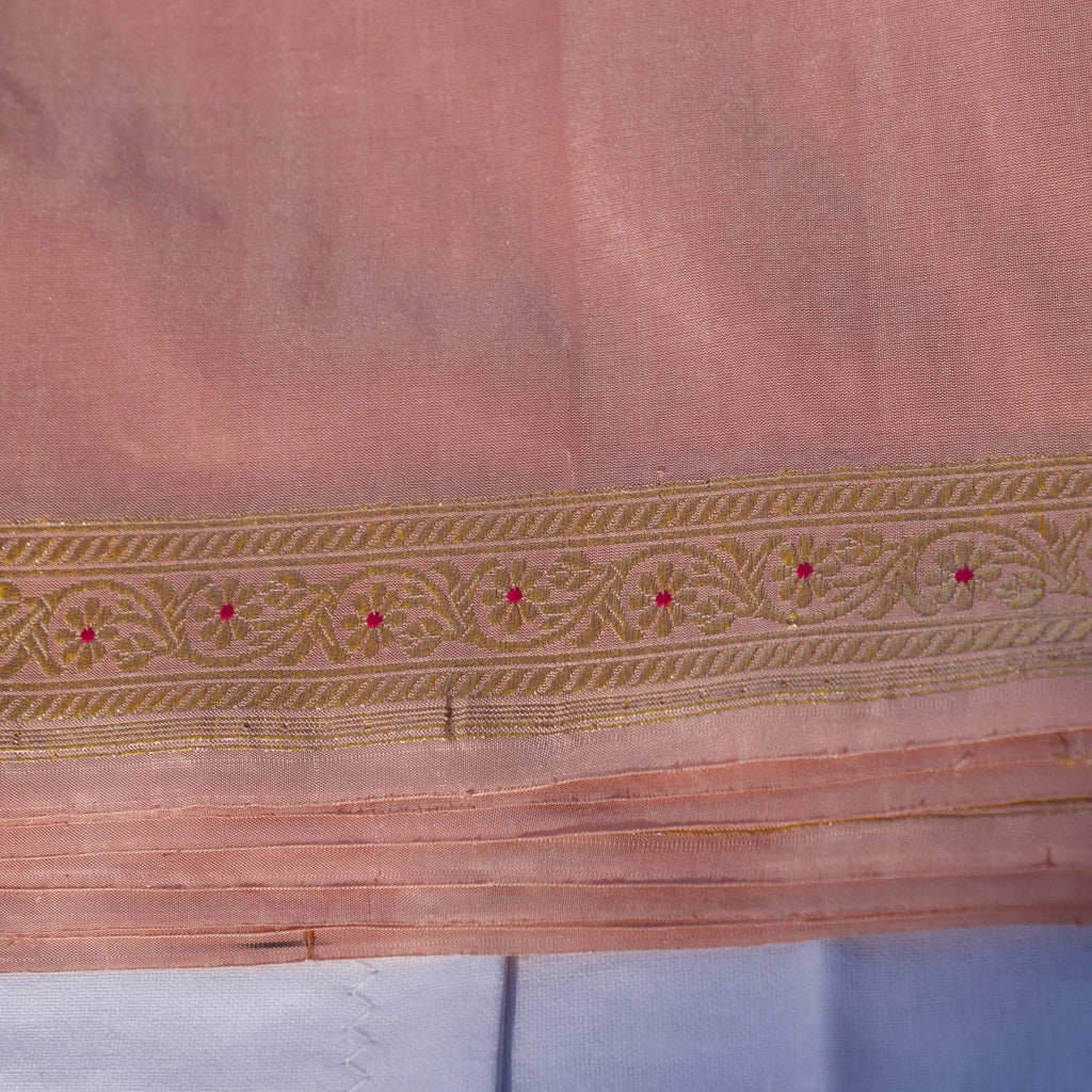 Blush Pink Butidar Banarasi Silk Saree, craft and fabric detail