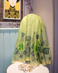 Kota Silk Handpainted Saree in Green