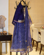 Kota Silk Gota Work Leheriya Saree in Royal Blue