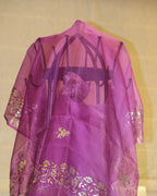 Purple Gota Patti Kota Silk Saree, detail view