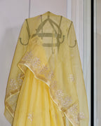 Kota Silk Chand Pita Work Saree in Yellow