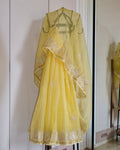 Kota Silk Chand Pita Work Saree in Yellow