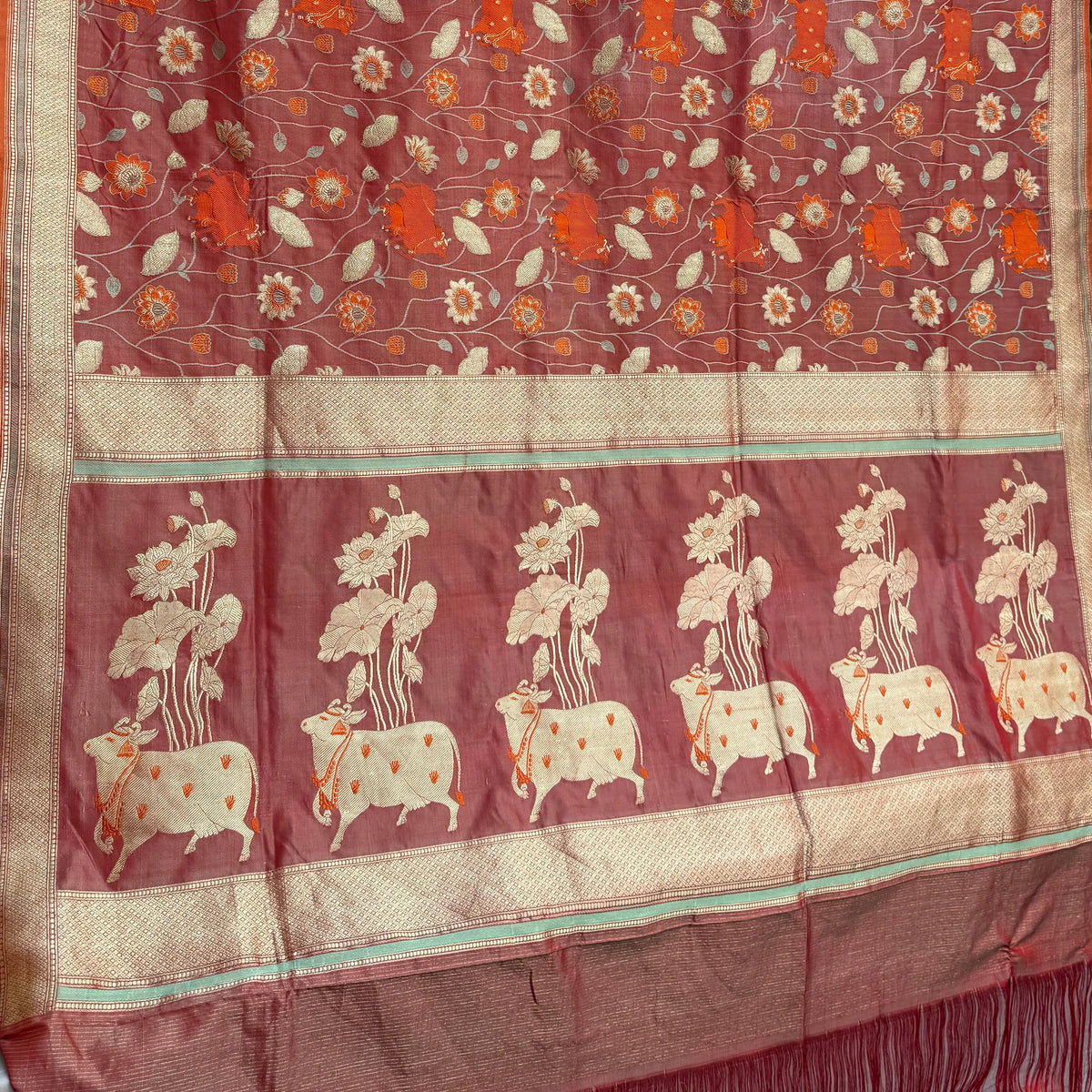 Banarasi Silk Tanchoi Saree, saree detail