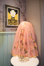 Kota Silk Handpainted Saree in Peach