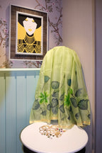 Kota Silk Handpainted Saree in Green